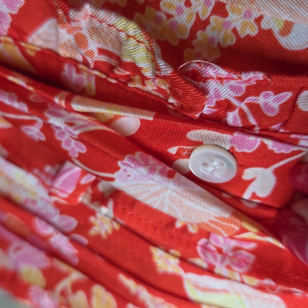 J. McLaughlin Harriet Silk-Blend Dark Orange Floral Midi Dress Size M - Picture 6 of 10